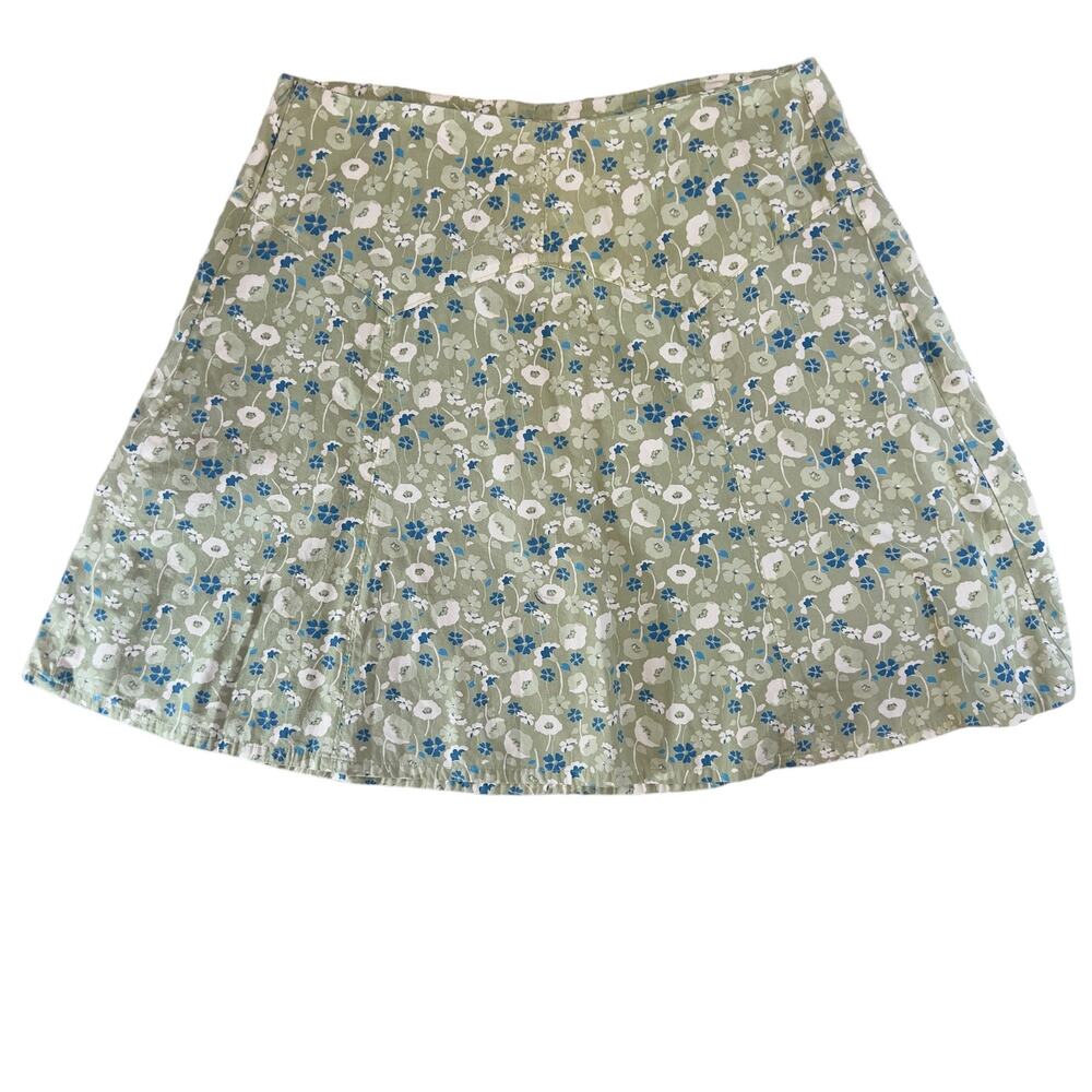 Venezia Green Floral A-Line Skirt - Picture 5 of 9